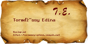Tormássy Edina névjegykártya