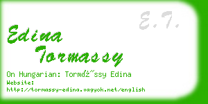 edina tormassy business card